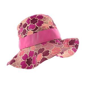 Dolce & Gabbana Pink Elegant Floral Silk Bucket Hat with Grosgrain Bow-